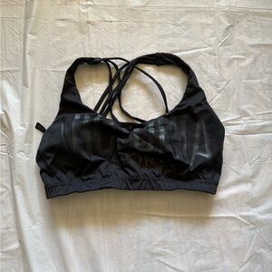 Victoria’s Secret Sports Bra Black Strappy Padded Gym Workout Medium